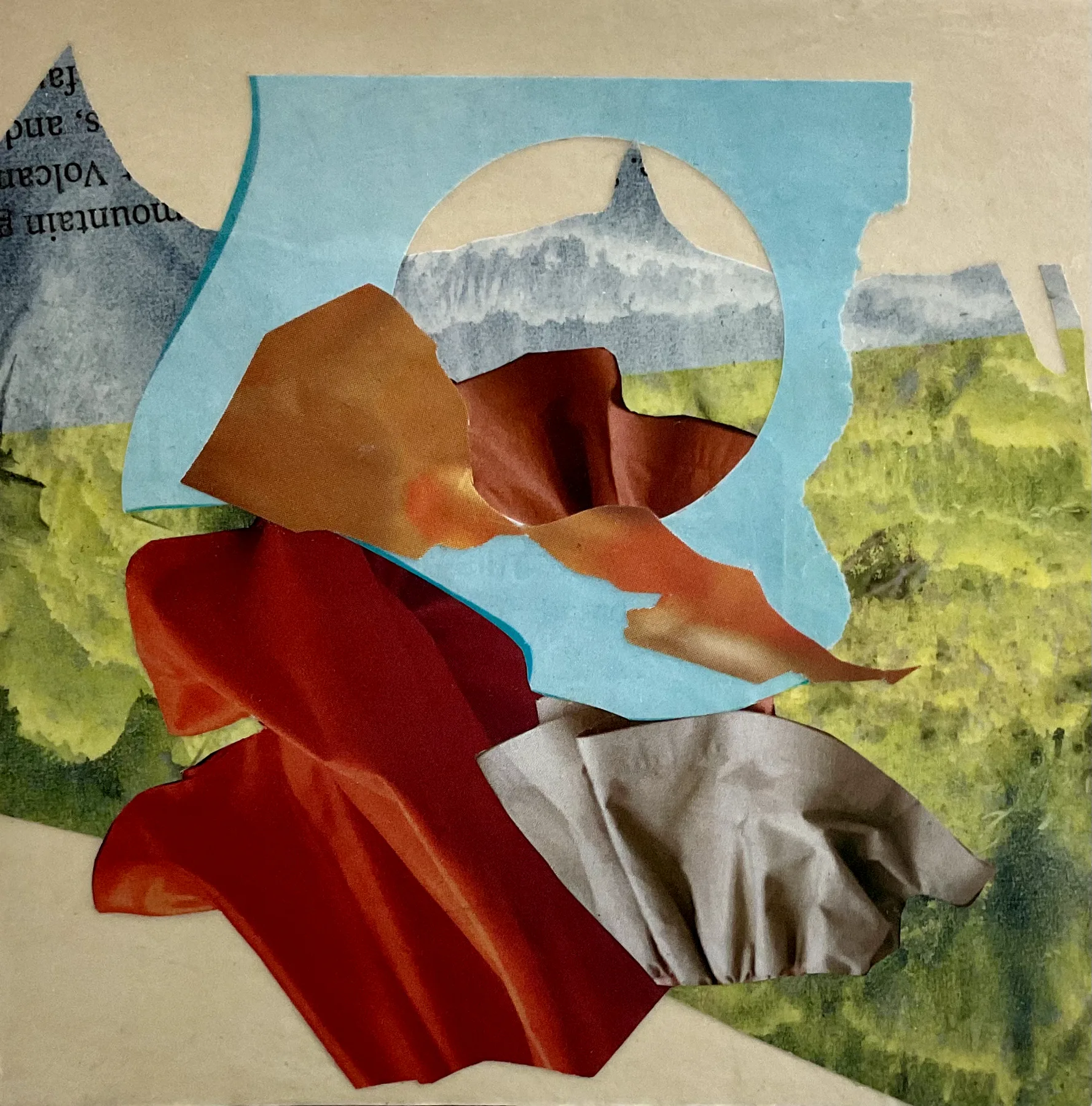 New Found Territory n.1 — collage on wood panel