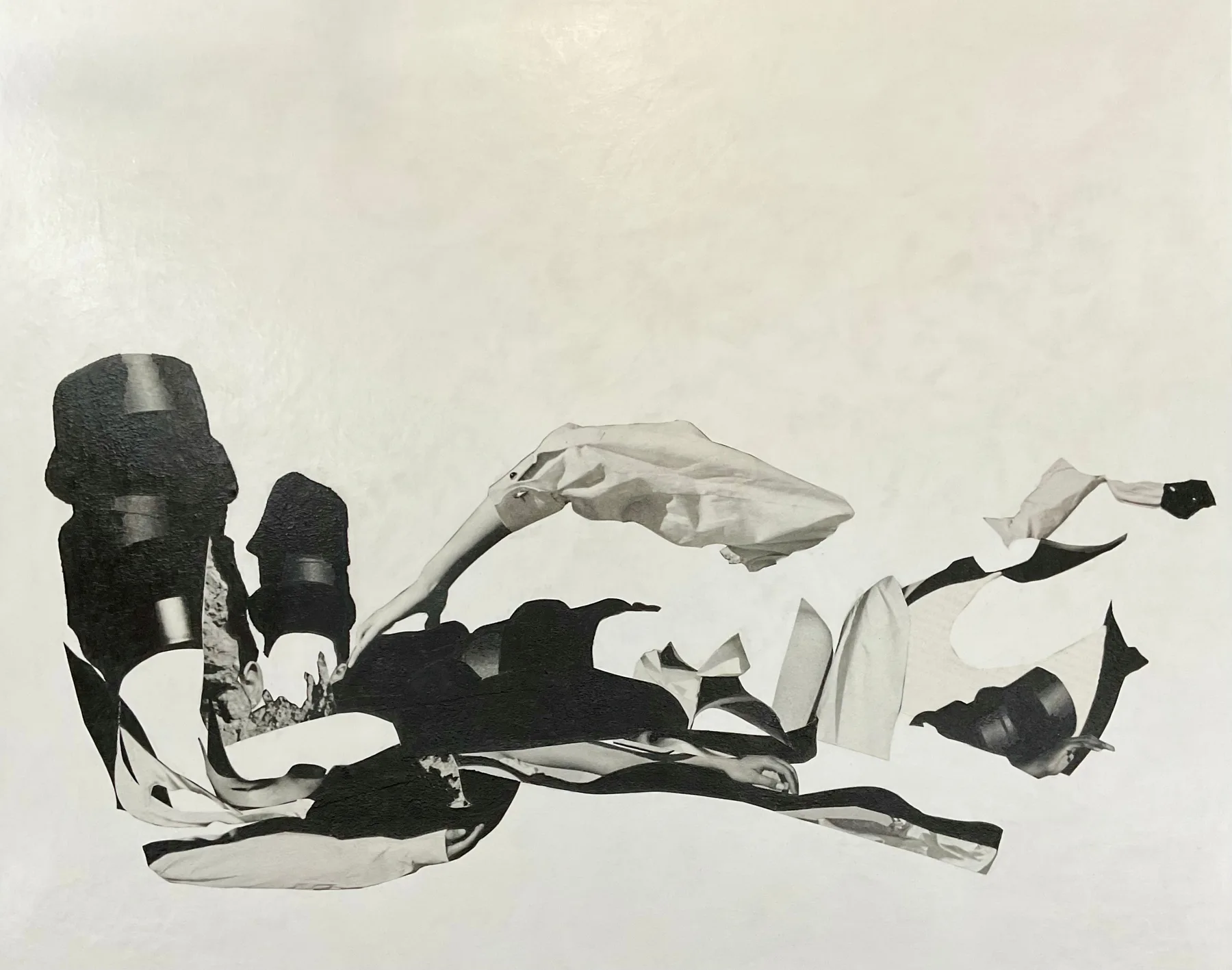 New Found Territory n.4 — collage and ink on wood panel